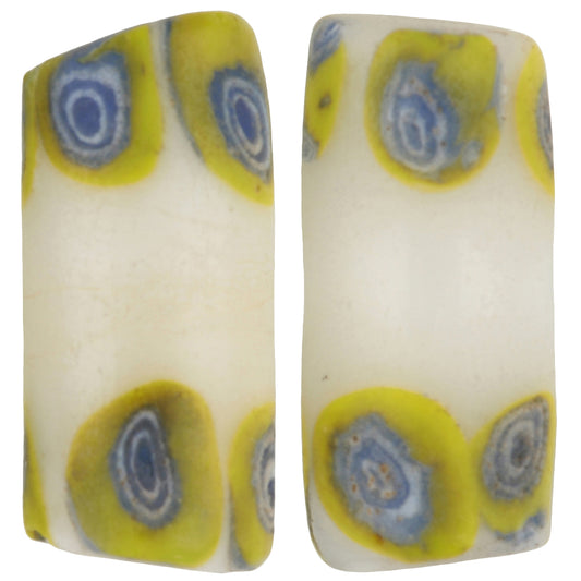 Antique Venetian Millefiori African Trade Beads, 21X9Mm Pair