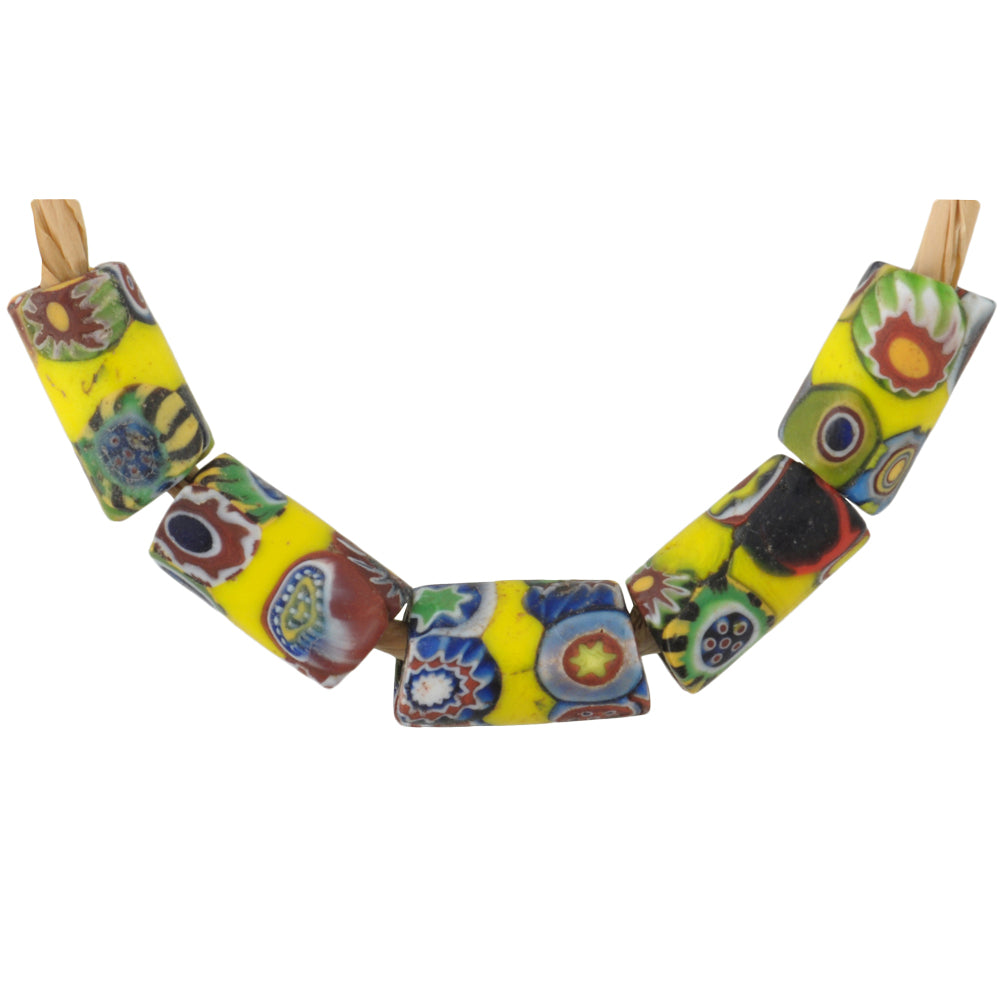 Rare Antique Banded Multimurrine Venetian Millefiori Beads