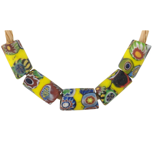 Rare Antique Banded Multimurrine Venetian Millefiori Beads