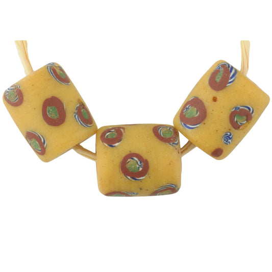 Antique Fancy Venetian Lampwork Glass Trade Beads, 13Mm African Trade Beads