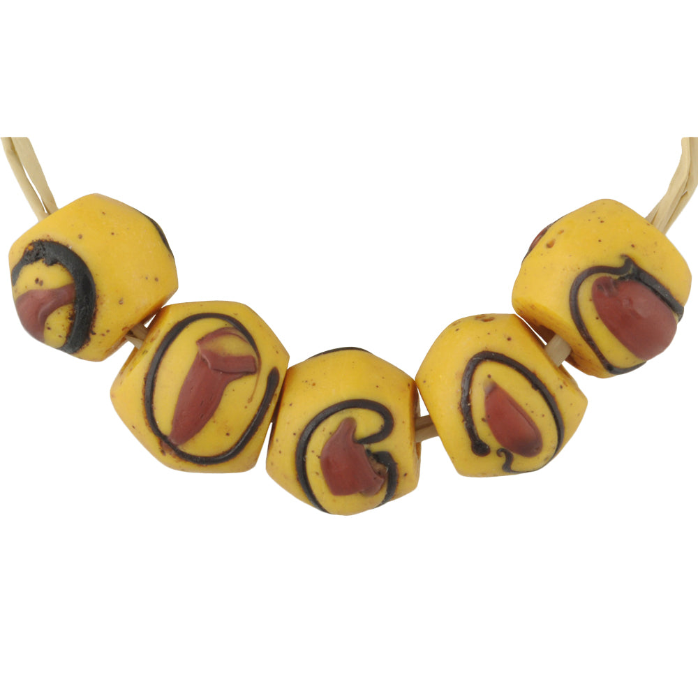 Rare Antique "Eye" Venetian Lampwork Wound Glass Trade Beads, 10Mm