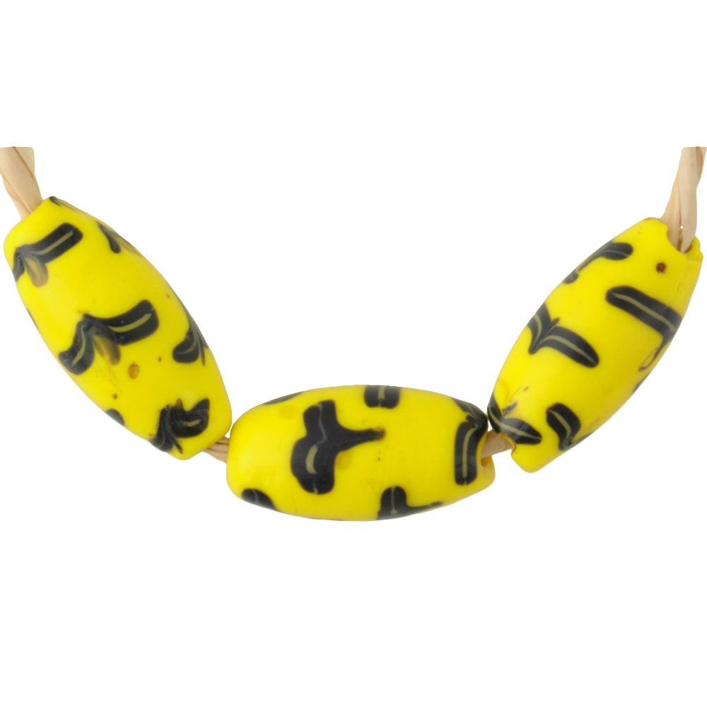 Antique Fancy Venetian Lampwork Glass Trade Beads With Trail Decoration - close-up