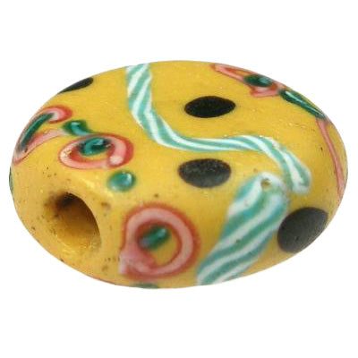 Rare Tabular Fancy Venetian Wound Glass Trade Bead - African Trade Beads