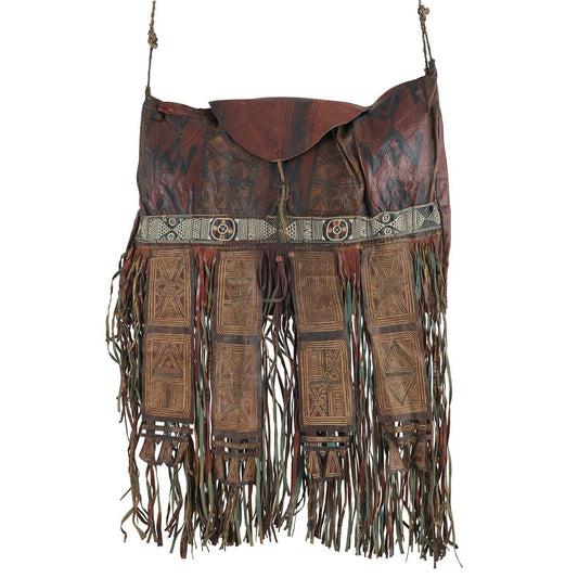 Authentic Old Tuareg Leather Bag – Sahara Tribal Nomad Artwork