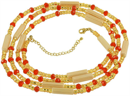 Ghana Waist Beads African Handmade Belly Chain Body Jewelry - zoomed-in detail