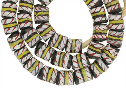 African Beads Handmade Recycled Glass Powder Krobo Ghana - close-up