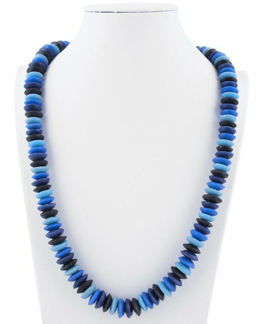 Handmade Recycled Glass Beads Brass Necklace Krobo Ashanti Jewelry African Trade - alternate view