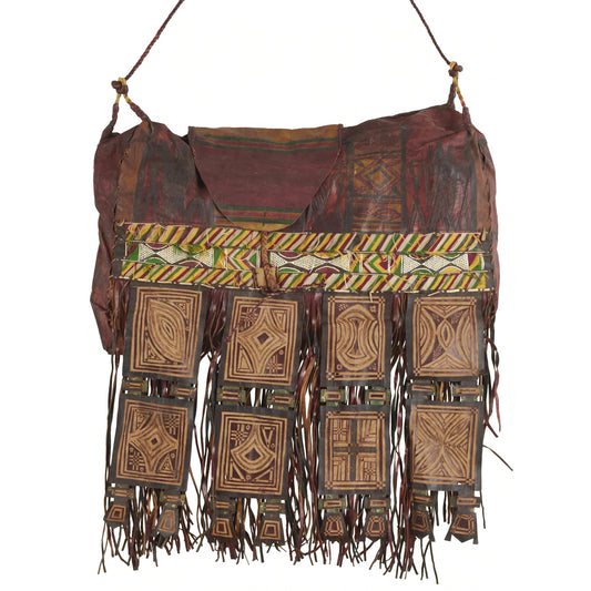Old African Tuareg Leather Camel Bag Niger Nigeria Peul Fula Sahara Art