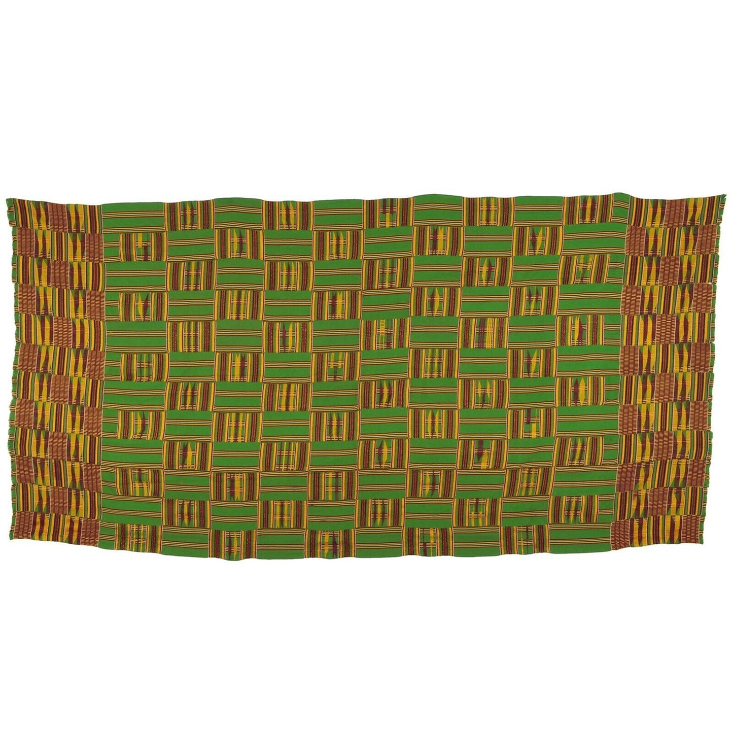 African Kente Hand Woven Cloth Ashanti Asante Akan Home Decoration Textile Ghana - closer angle
