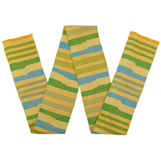 Authentic Handwoven Kente Scarf - Double-Woven Ghanaian Stole