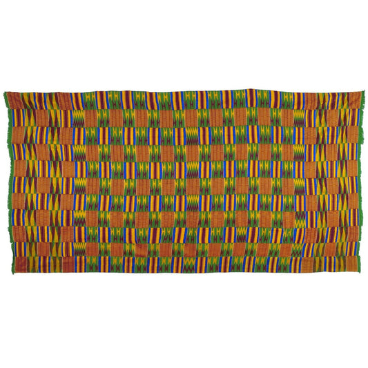 Handwoven Ashanti Kente – Woman Size Vintage 1970s Ceremonial Cloth