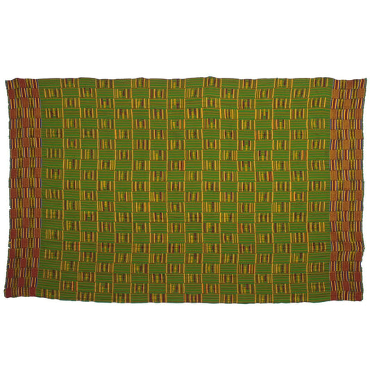 Handwoven Ashanti Kente MAN‑Size Vintage 1960s – Ghana Ceremonial Cloth