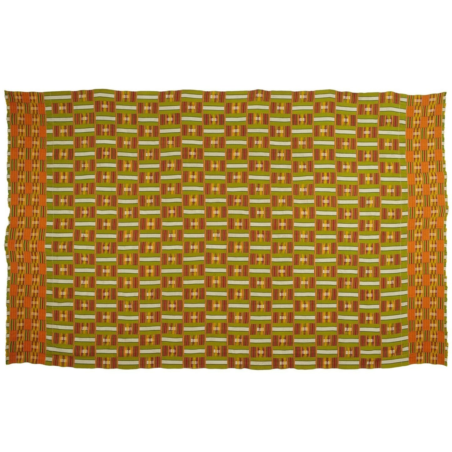 Handwoven Ashanti Kente 133″×83″ Vintage Man‑Size – 1960s/70s Ghana