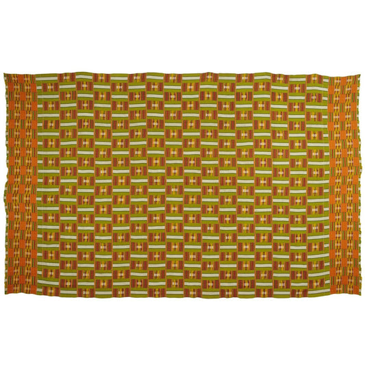 Handwoven Ashanti Kente 133″×83″ Vintage Man‑Size – 1960s/70s Ghana