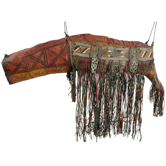 Camel Saddle Bag Old African Tuareg Leather Niger Mali Sahara Bedouin - product focus