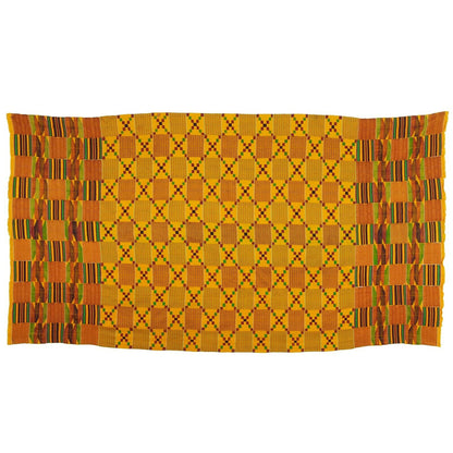 Handwoven Ashanti Kente Cloth Woman Size 74″×43″ Vintage Ghana