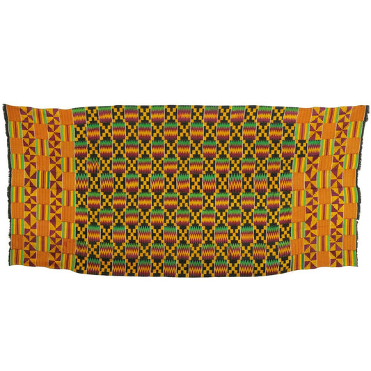 Rare Handwoven Ashanti Kente “Fathia Nkumah” – Woman Size 209 × 105 cm