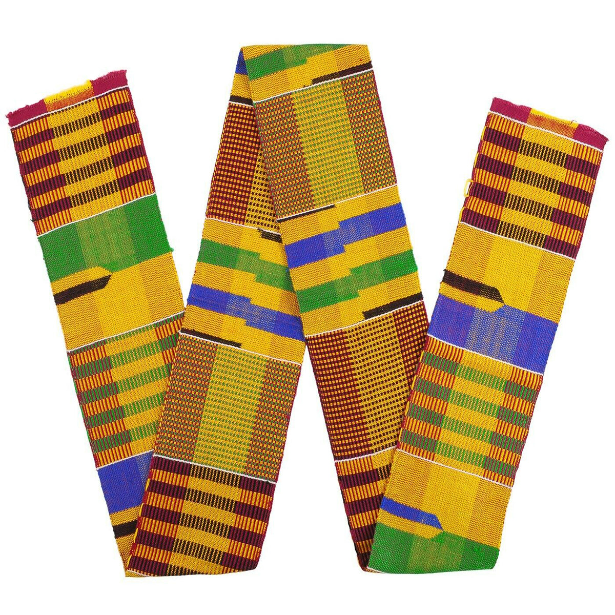 Ashanti Kente Cloth Ghana African Scarf Stole Handwoven Textile