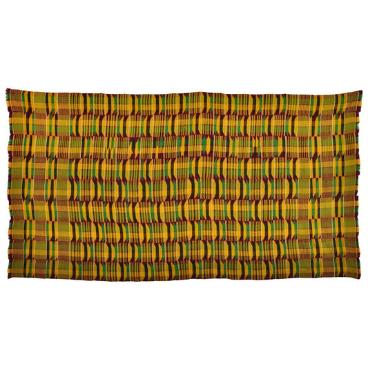 Handwoven Ashanti Kente Cloth – Woman Size 73"x39" (Vintage 1970s)