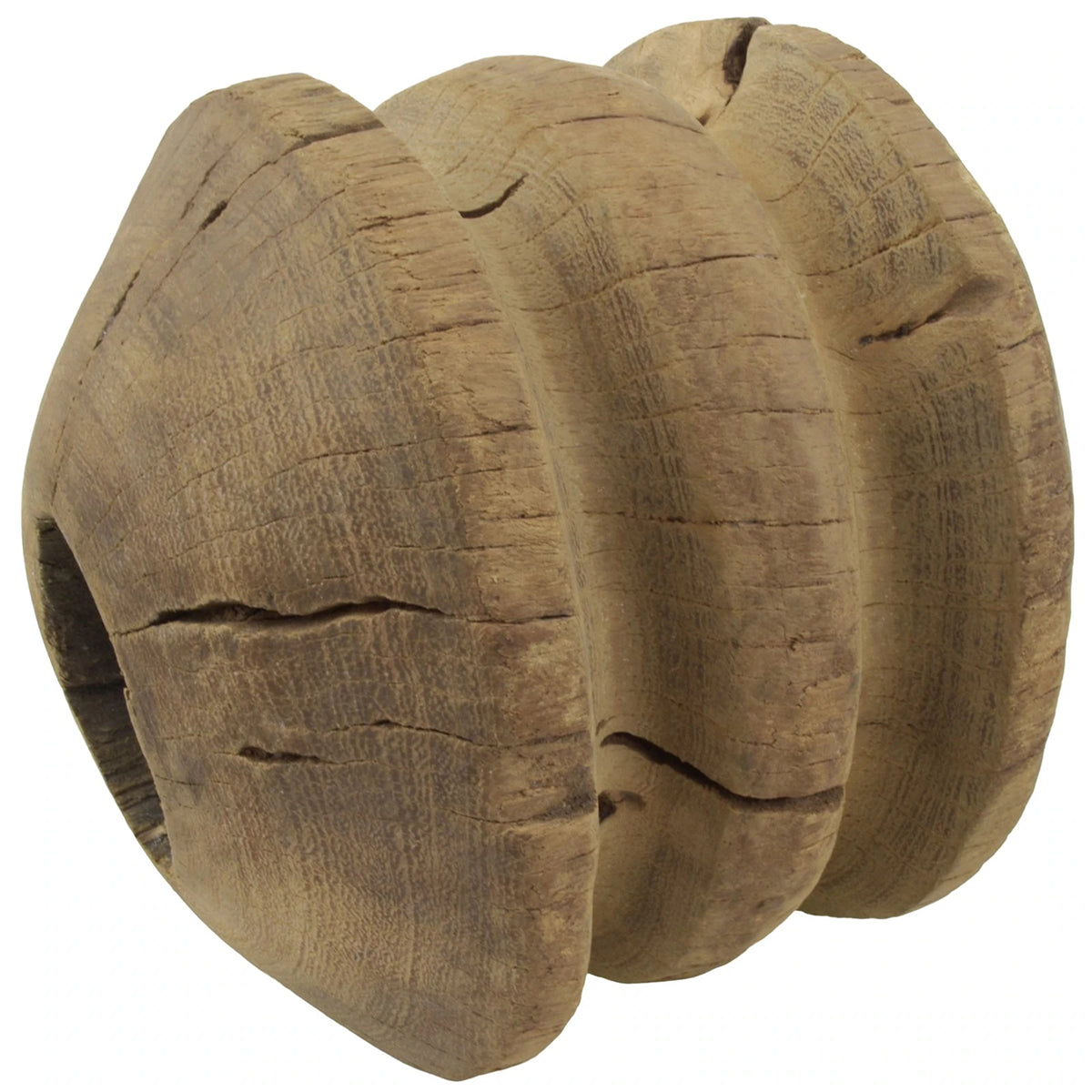 Tuareg Wooden Pulley – Medium Sahara Well Pulley (16 × 14 cm)
