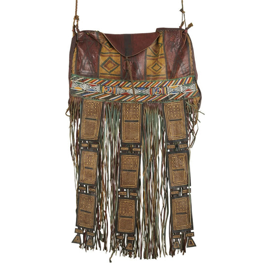 Authentic Old Tuareg Leather Bag – Sahara Nomad Ethnic Decor