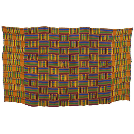 Vintage Handwoven Ashanti Kente Cloth – Woman Size 74″ × 45¼″