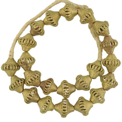 Exquisite Ashanti Bicone Brass Beads From Ghana - Handcrafted