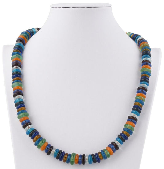 Handmade Multicolor Beaded Glass Necklace With Trade Beads - alternate view