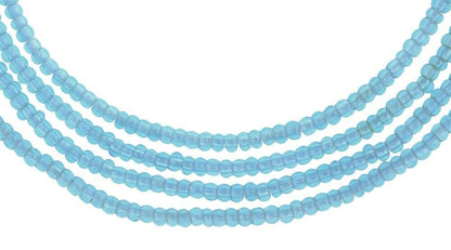 Tiny 2 mm Translucent Blue Old Venetian Drawn Seed Glass Trade Beads Strand