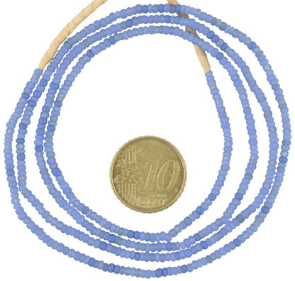 Exquisite Old Blue Venetian Seed Beads Strand – 2–3 mm Tiny Conteria Trade Beads