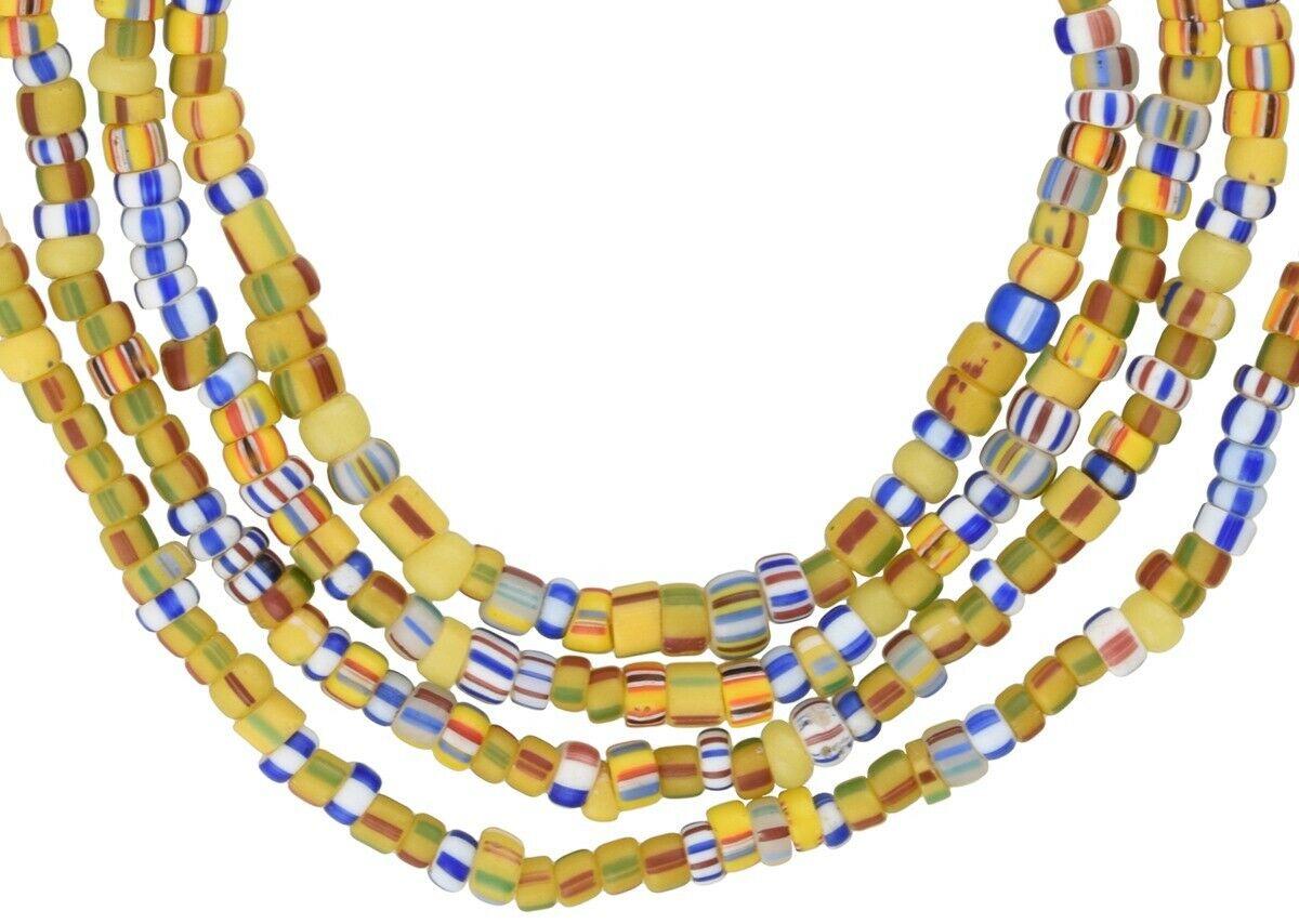 Antique Old Venetian Drawn Seed Glass Beads – Strand of 2–4 mm Trade Beads