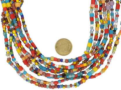 Tiny Old Venetian “Christmas” Waist Beads • 2–5 mm Drawn Seed Trade Beads
