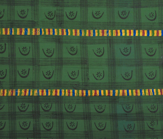 Hand Stamped Adinkra Cloth – Vintage 1980s Women Size 63" × 41"
