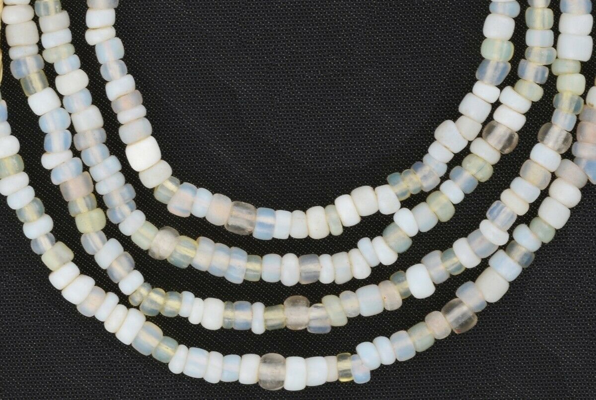 Opalescent Old Venetian Seed Beads Strand • Tiny 2‑4 mm Trade Beads