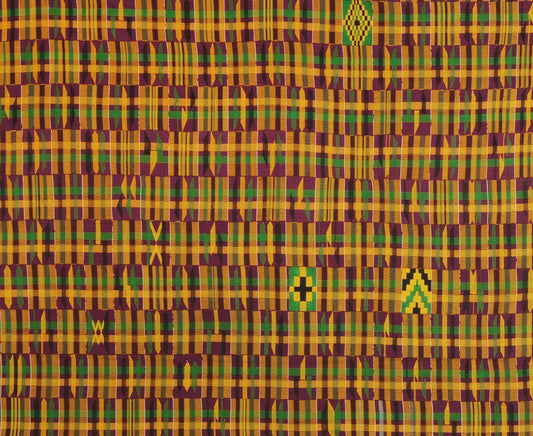 Handwoven Ashanti Kente Woman Cloth – Vintage Ghanaic Art (75″ × 46″)
