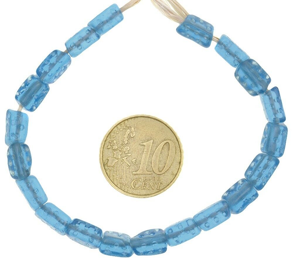 Old African Glass Trade Beads Dice Bohemian Czech Molded Glass Beads Translucent