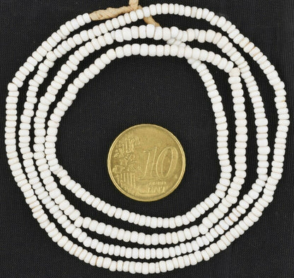 Old White Tiny 2–3 mm Venetian Seed Glass Trade Beads Strand