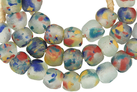 Translucent Krobo Glass Beads - 13Mm African Handmade In Ghana - alternate view