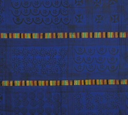 Hand Stamped Adinkra Cloth – 1980s Woman Size 64″×41″ Authentic