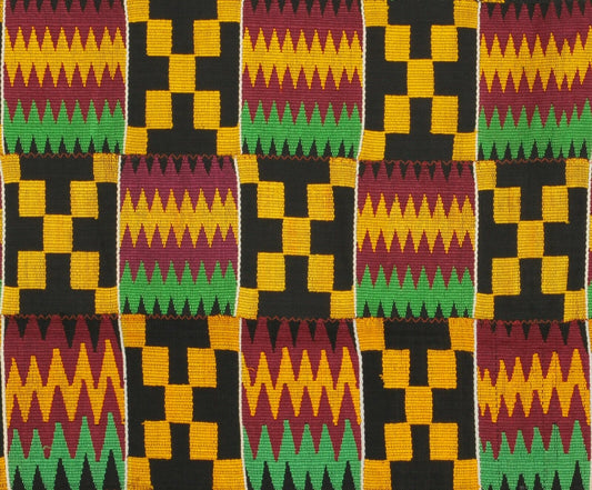 Rare Handwoven Ashanti Kente “Fathia Nkumah” – Woman Size 209 × 105 cm