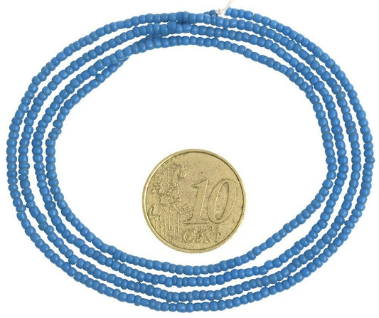 Old Blue 2 mm Venetian Seed Beads Strand – Authentic Conteria Trade Beads