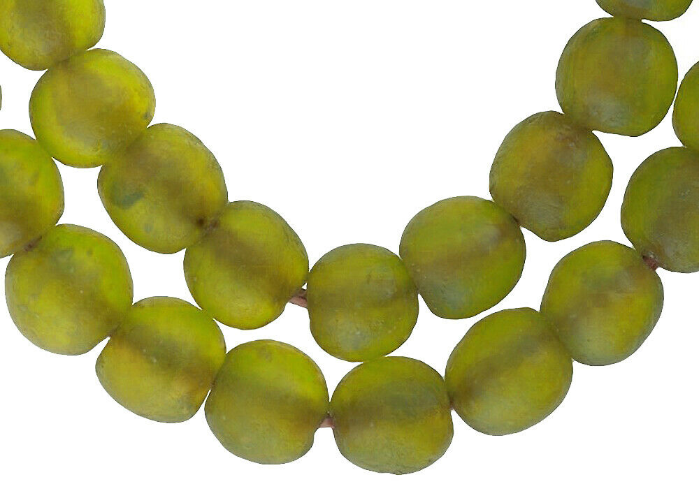 Translucent Krobo Glass Beads - 22.5" African Handmade Art - alternate view