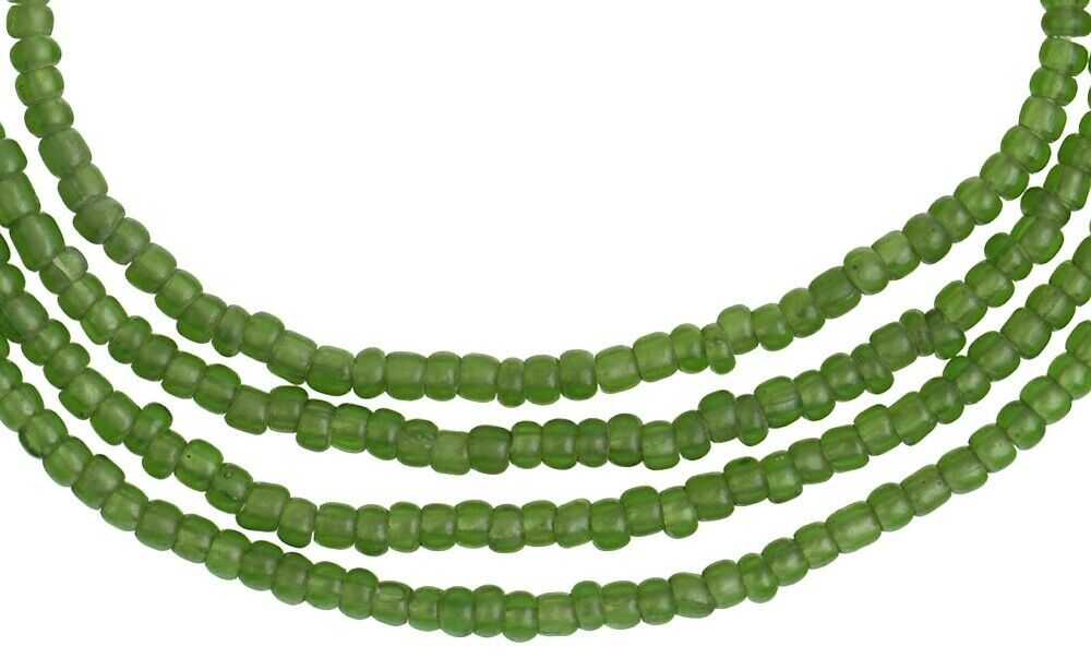 Old Translucent Green 2 mm Venetian Seed Bead Strand – Trade Beads