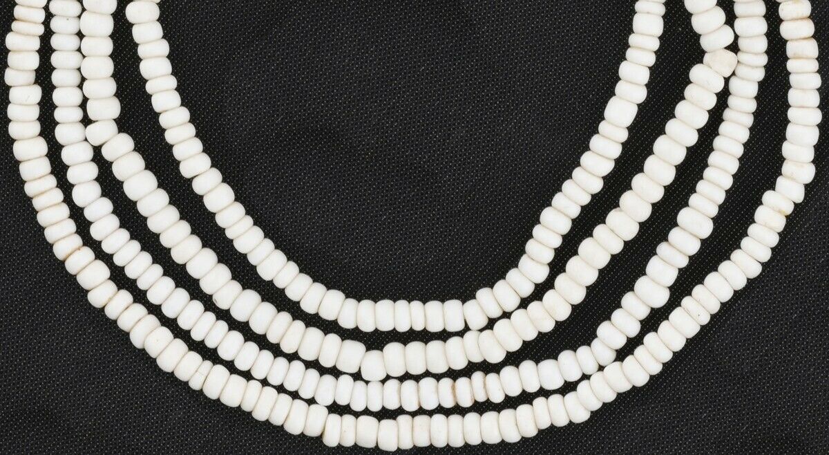 Old White Tiny 2–3 mm Venetian Seed Glass Trade Beads Strand