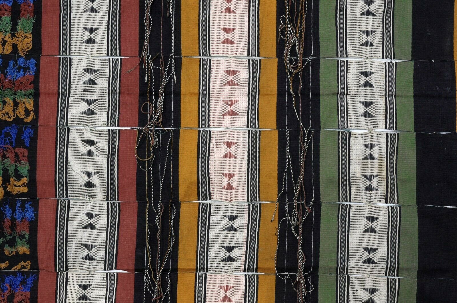Old African Djerma Niger Handwoven Cloth Textile Sahara Desert Wedding Blanket - angled shot