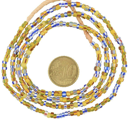 Antique Old Venetian Drawn Seed Glass Beads – Strand of 2–4 mm Trade Beads