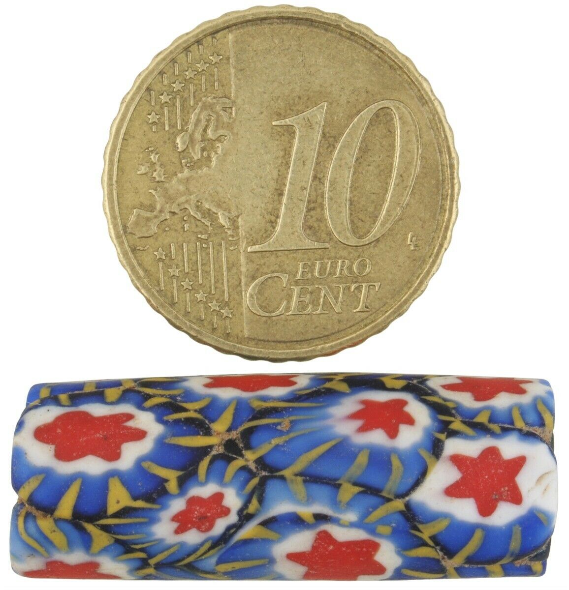 African Trade Bead Antique Millefiori Venetian Glass Bead Large Murano Mosaic - alternate view