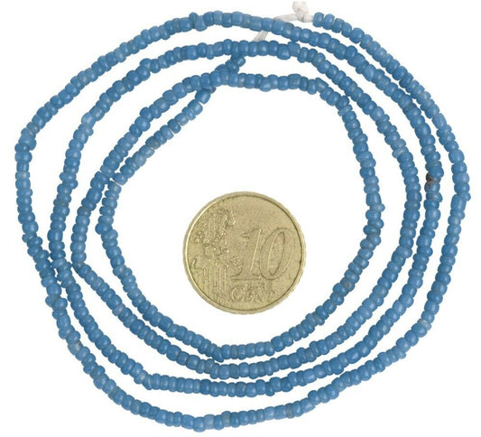 Unique Strand of Tiny 2–3 mm Blue Old Venetian Seed Beads Trade Strand