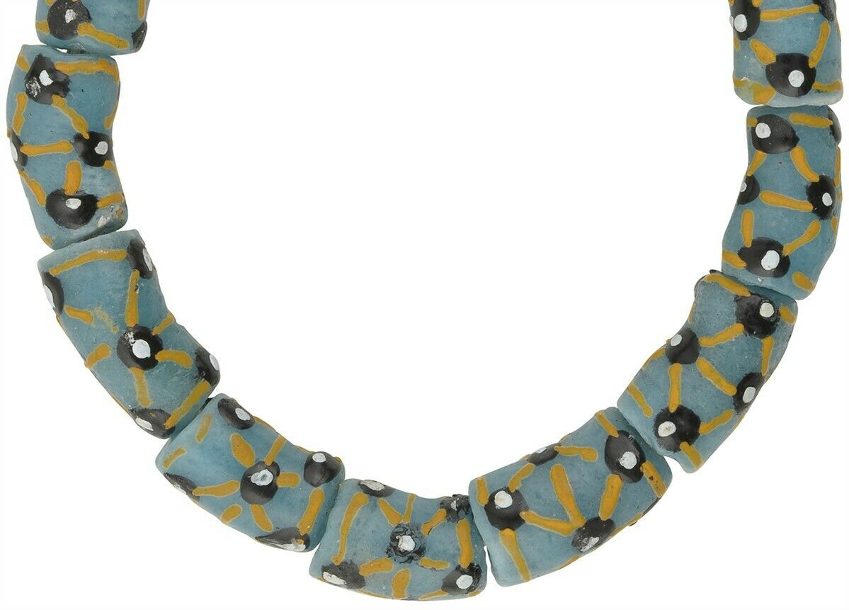 Krobo Handmade Beads Recycled Powder Glass Ghana African Bracelet - alternate view