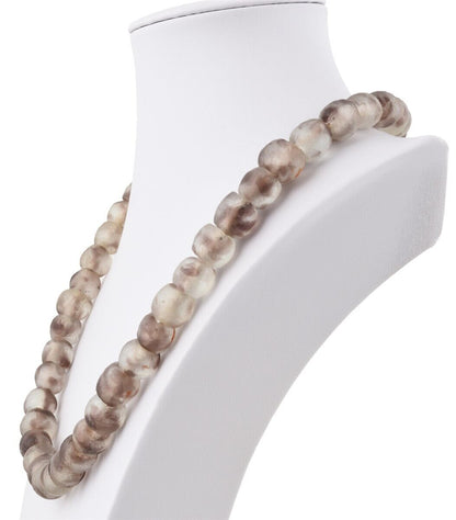 Handmade Beaded Glass Necklace With African Trade Beads - 23" - close-up